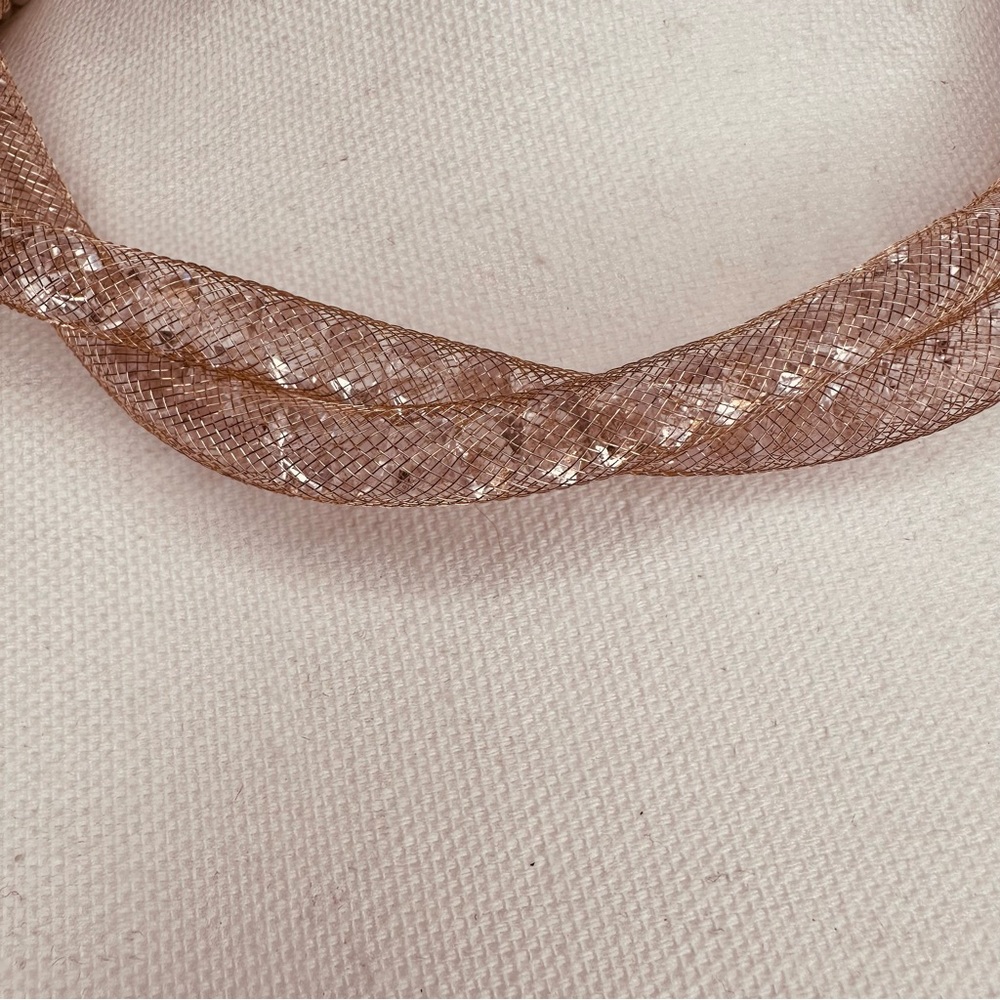 Aldo - Rose gold mesh necklace with crystals, 18” adjustable - Picture 4 of 7